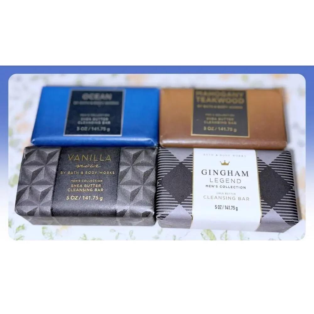 Bath & Body Works 5oz Men's Collection Variety Shea Butter Cleansing Bar Soap x4